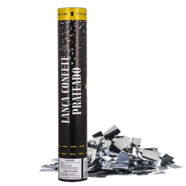 LANCA CONFETE PRATEADO 30CM UN SILVER