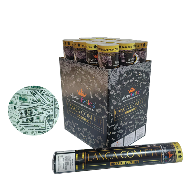 LANCA CONFETES DOLAR 30CM UN SILVER