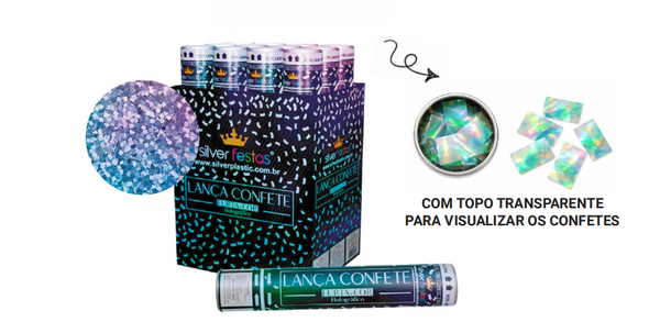 LANCA CONFETES FURTA COR 30CM UN SILVER
