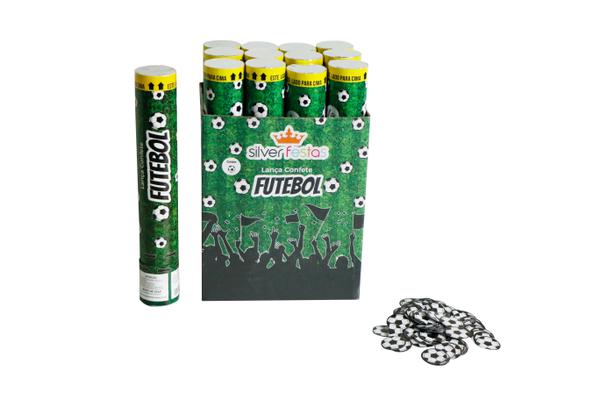 LANCA CONFETES FUTEBOL 30CM UN SILVER