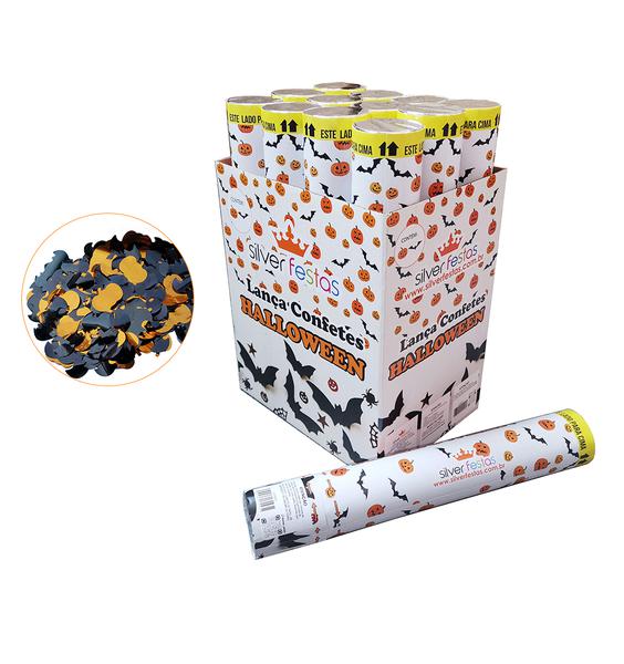 LANCA CONFETES METALIZADO HALLOWEEN ABOBORA/MORCEGO UN SILVER