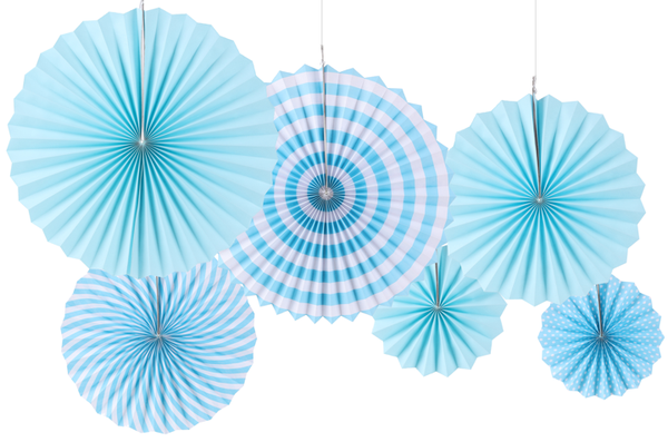 LEQUE PAPEL DECORATIVO AZUL BEBE 6UN SILVER