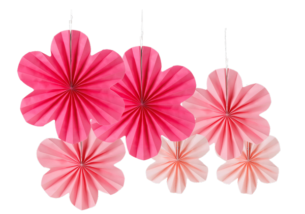 LEQUE PAPEL DECORATIVO FLORES ROSA E VERMELHA 6UN SILVER