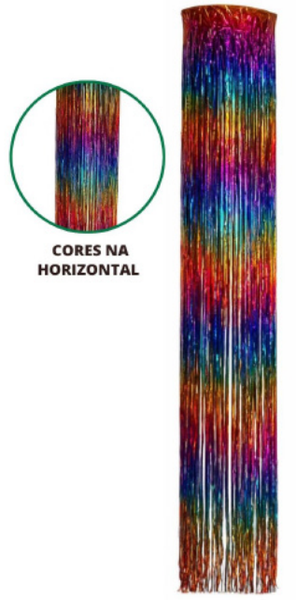 LUSTRE DE FIOS METALIDOS COLORIDO 25X180CM UN PONTO DAS FESTAS