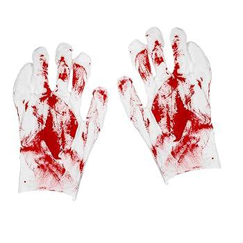 LUVA BRANCA COM SANGUE HALLOWEEN 20CM UN BRDECOR