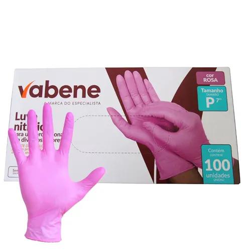 LUVA NITRILICA ROSA P 100UN VABENE