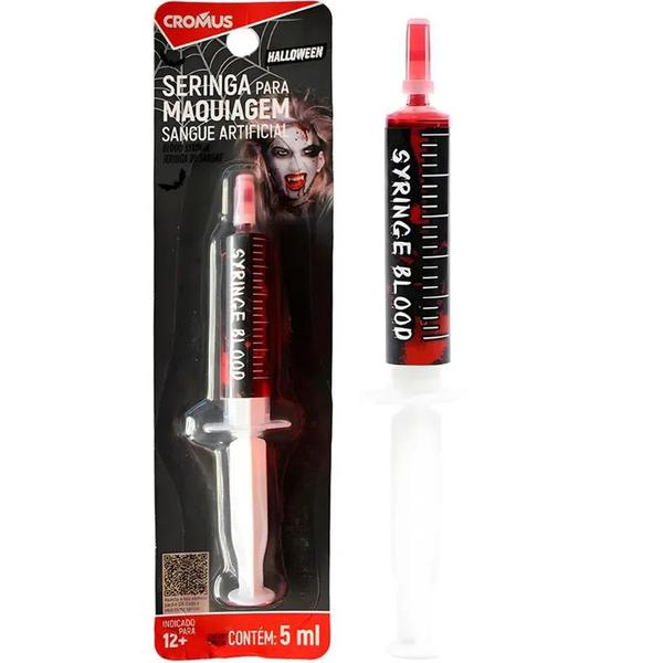 MAQUIAGEM ARTIFICIAL SANGUE NA SERINGA 5ML UN CROMUS