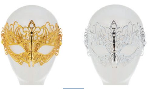 MASCARA DE BAILE SORTIDA 17,5CM CARNAVAL UN SILVER