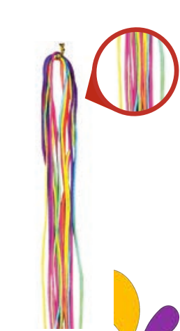 MECHA CABELO COM FIOS NEON MULTICOLORIDA 48CM UN PONTO DAS FESTAS