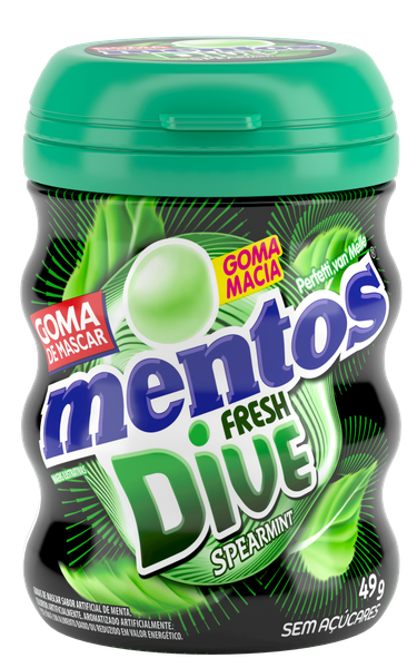 MENTOS GARRAFA 49G  FRESH DIVE SPEARMINT  UN VAN MELLE