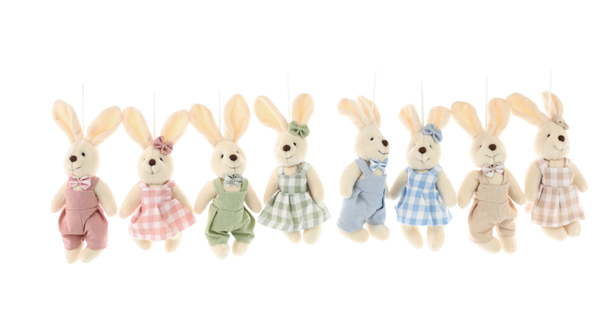 MINI BOX COELHOS XADREZ PASTEL SORTIDO CLR 15CM UN CROMUS