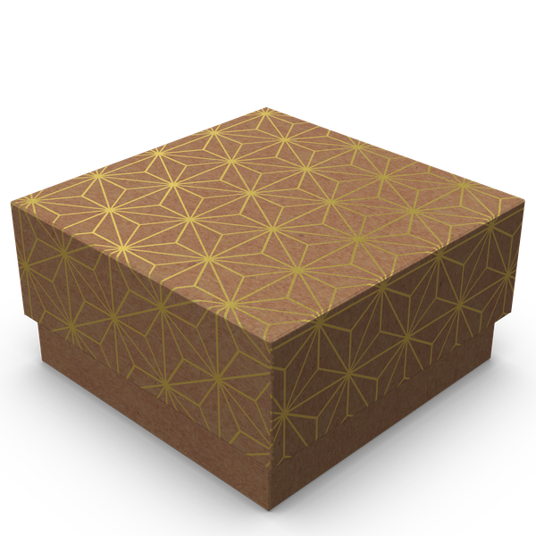 MINI CAIXA QUADRADA P KRAFT COM OURO UN IDEIA