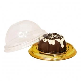 MINI CAKE BOX REDONDO OURO 10UN FLIP