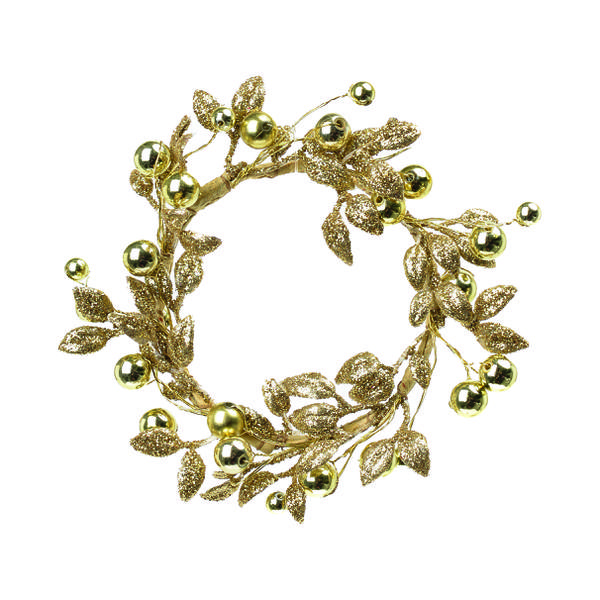 MINI GUIRLANDA FOLHAS E FRUTAS C/GLITER CHA 12CM CROMUS