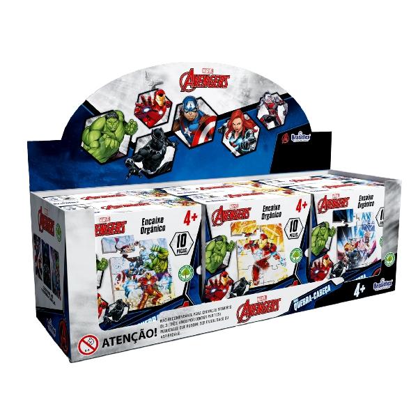 MINI QUEBRA CABECA MADEIRA VINGADORES 10PÇS UN BRASILFLEX