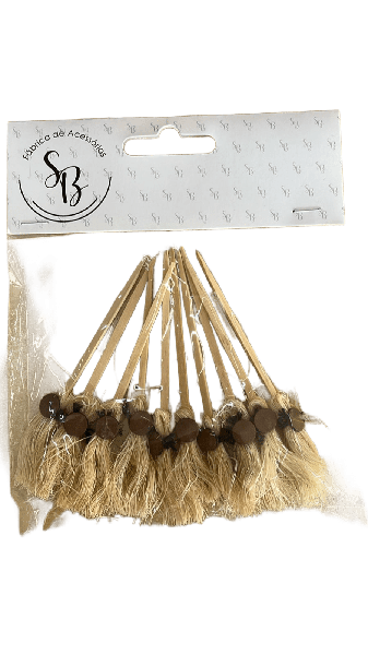 MINI VASSOURA PALHA 10UN SB ACESSORIOS