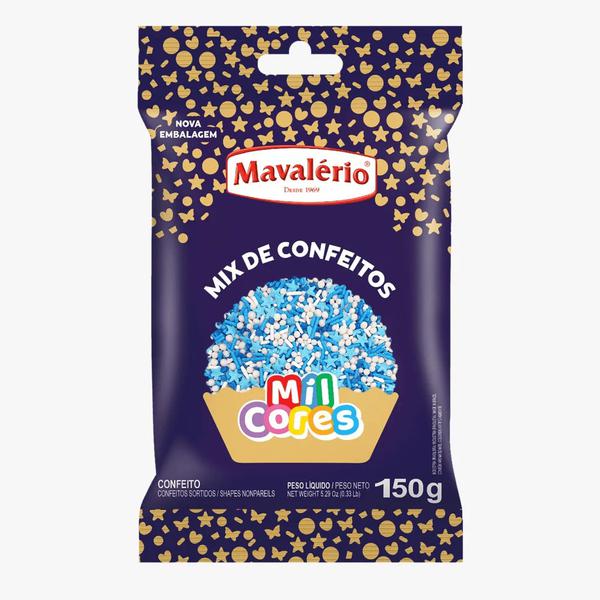 MIX CONFEITOS AZUL 150G MAVALERIO