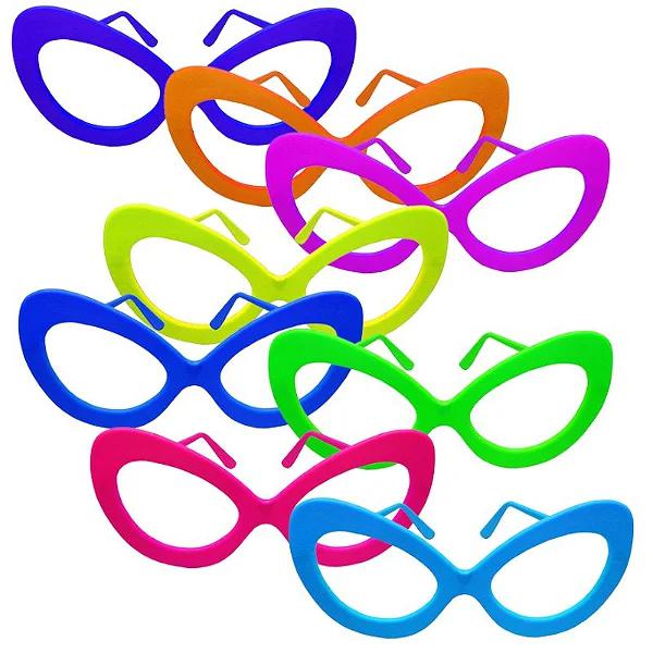 OCULOS GATAO NEON LUZ NEGRA UN FESTA CHIC