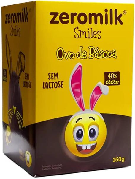 OVO PASCOA 160G 40% CACAU PURO S/GLUTEN S/LACTOSE ZEROMILK SMILES