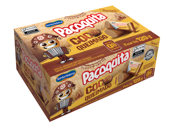 PACOQUITA ROLHA COCO QUEIMADO DISPLAY 120G  SANTA HELENA