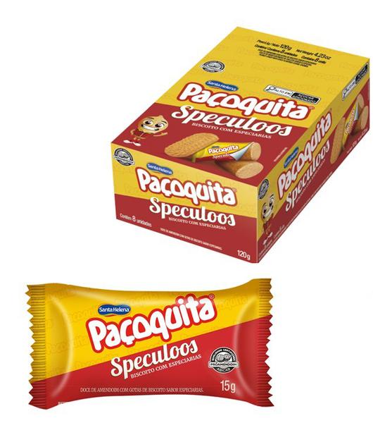 PACOQUITA ROLHA SPECULOOS DISPLAY 120G  SANTA HELENA