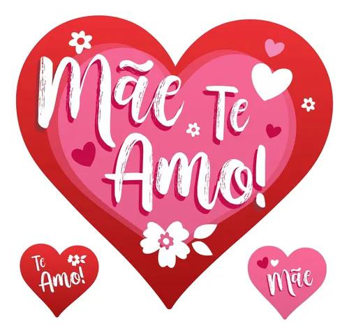 PAINEL IMPRESSO CORACAO MAE TE AMO UN PIFFER