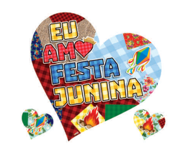 PAINEL JUNINO CORACAO EU AMO FESTA UN PIFFER