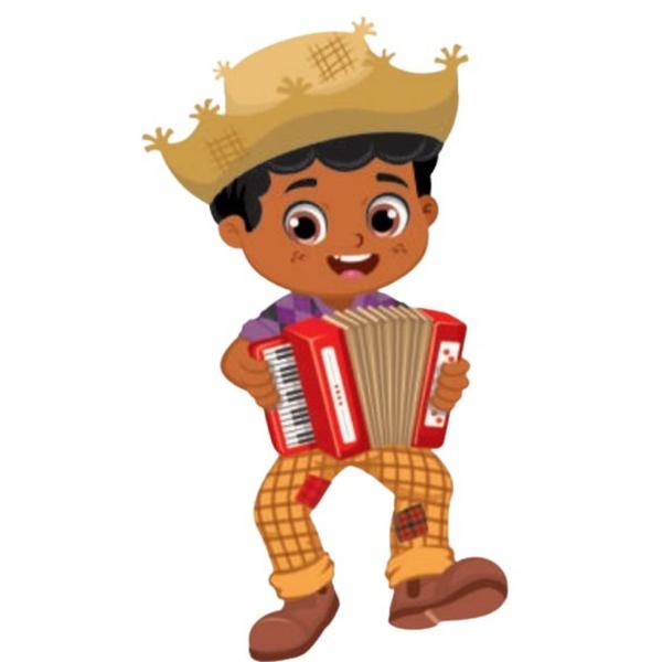 PAINEL JUNINO MENINO CAIPIRA COM SANFONA UN PIFFER