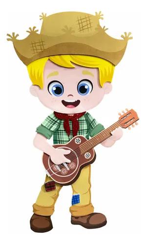 PAINEL JUNINO MENINO CAIPIRA COM VIOLA UN PIFFER