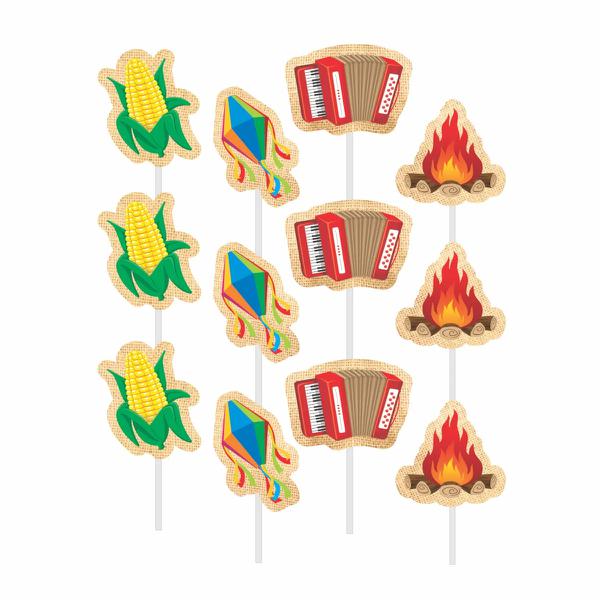 PALITOS DECORATIVOS IMPRESSO JUNINO 12UN PIFFER