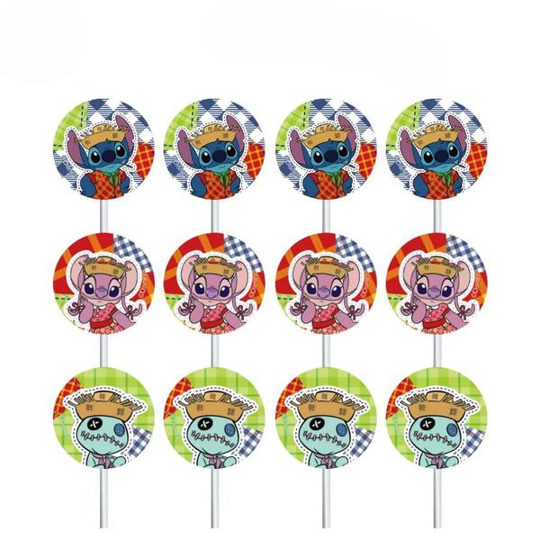 PALITOS DECORATIVOS IMPRESSO STITCH JUNINO 12UN PIFFER