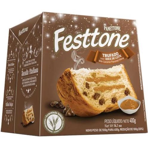 PANETTONE 400G TRUFADO DOCE DE LEITE FESTTONE