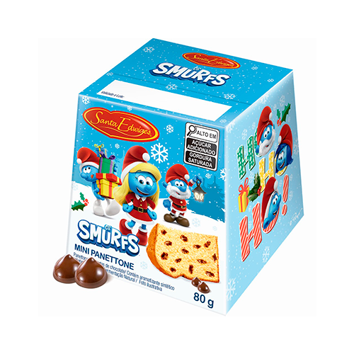 PANETTONE MINI GOTAS CHOCOLATE SMURFS 80G SANTA EDWIGES