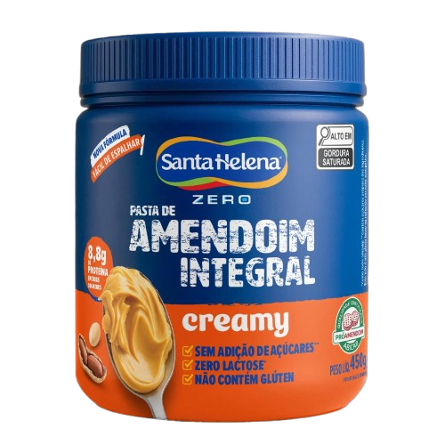PASTA DE AMENDOIM INTEGRAL CREAMY ZERO 450G SANTA HELENA
