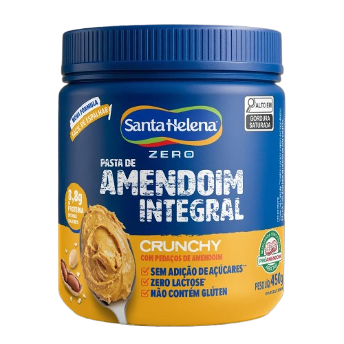 PASTA DE AMENDOIM INTEGRAL CRUNCHY ZERO 450G SANTA HELENA
