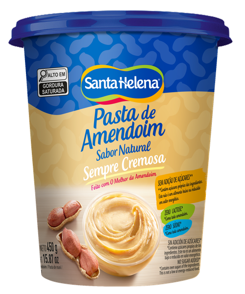 PASTA DE AMENDOIM NATURAL 450G SANTA HELENA