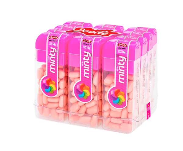 PASTILHA MINI MINTY TUTTI FRUTTI 12UN DOCILE - Doces Tiquinho