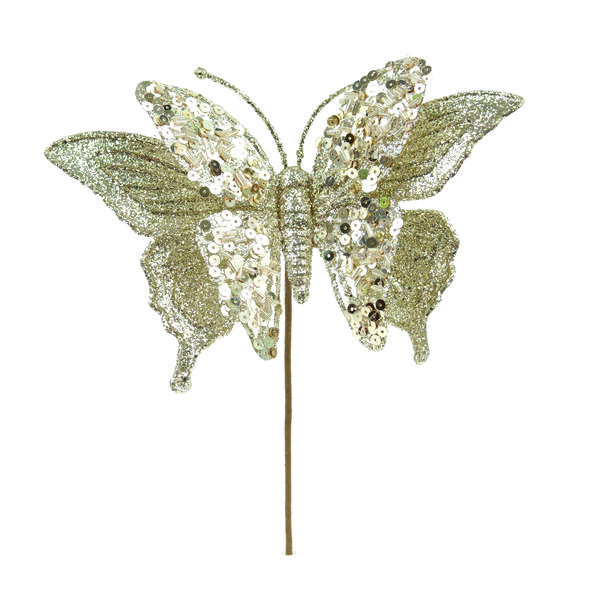 PICK BORBOLETA GLITTER CHA 18CM UN CROMUS