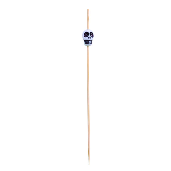 PICK DECORATIVO CAVEIRA BCO/PTO 20CM C/12 UN CROMUS
