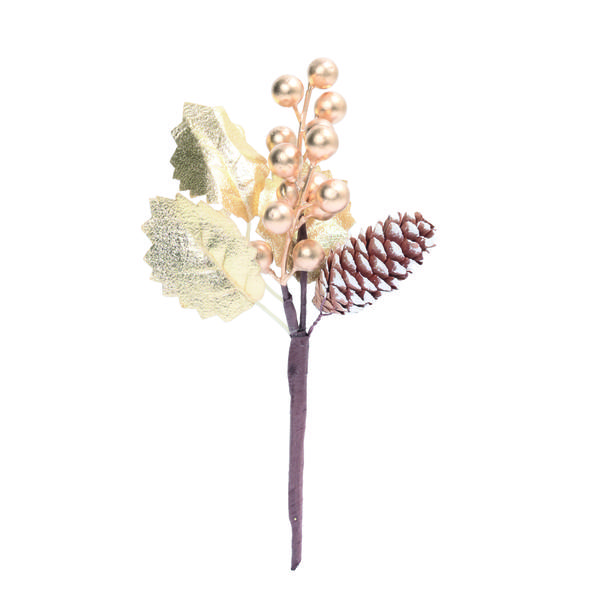 PICK FOLHAS C/PINHA OURO 20CM UN CROMUS