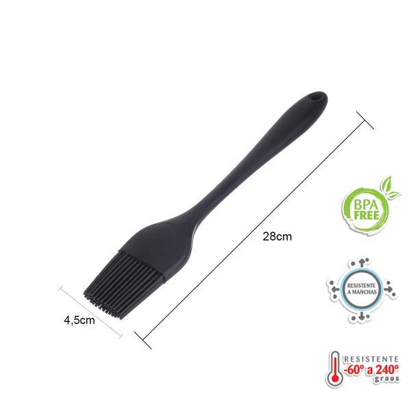 PINCEL SILICONE 28CM PRETO UN WECK
