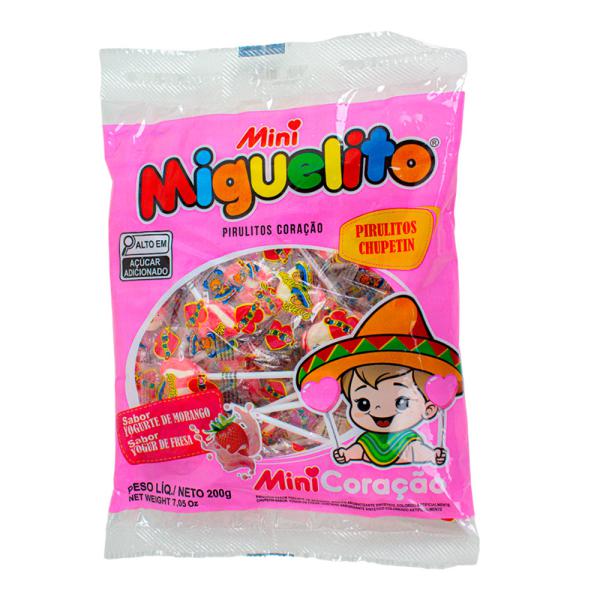 PIRULITO MINI CORACAO IOGURTE 200G 50UN MIGUELITO