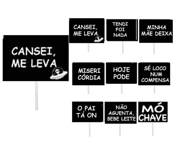 PLAQUINHA C/HASTE PEQ W1 FUNK 10UN FESTA CHIC