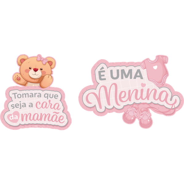 PLAQUINHA PARA FOTO CHA DE BEBE MENINA 02UN REGINA
