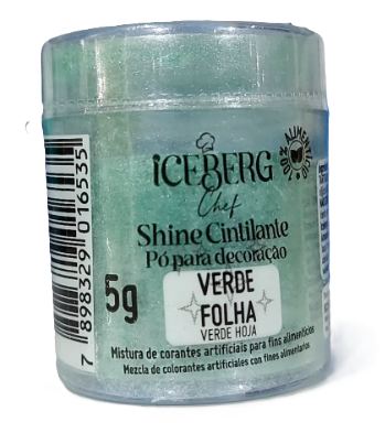 PO PARA DECORACAO CINTILANTE VERDE FOLHA 5G UN ICEBERG