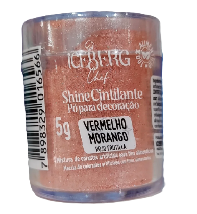 PO PARA DECORACAO CINTILANTE VERMELHO MORANGO 5G UN ICEBERG