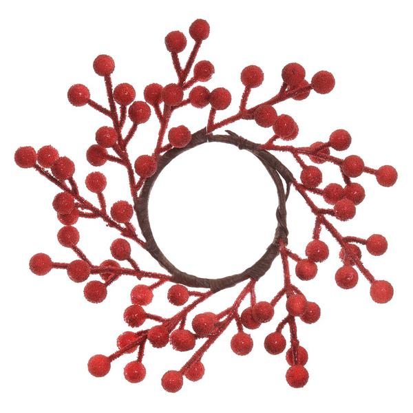 PORTA VELA NATAL COM BERRY VERMELHO 12CM UN FLORARTE