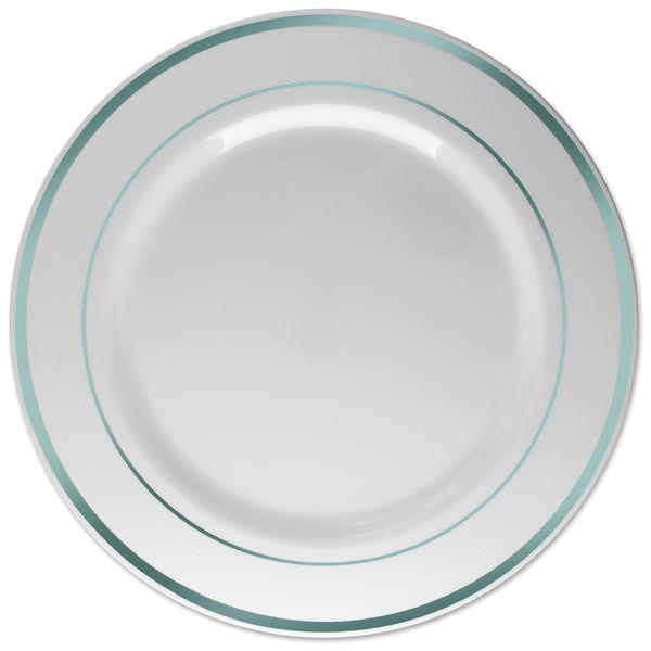 PRATO BORDA PRATA SOBREMESA 15CM 06UN SILVER