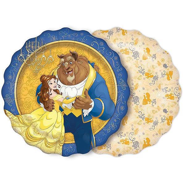 PRATO PAPEL 18CM REDONDO BELA E A FERA  08UN REGINA