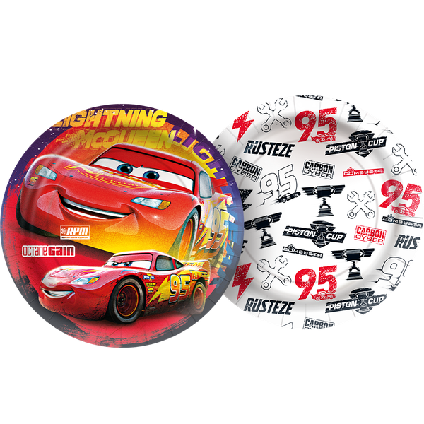 PRATO PAPEL 18CM REDONDO CARROS 12UN REGINA